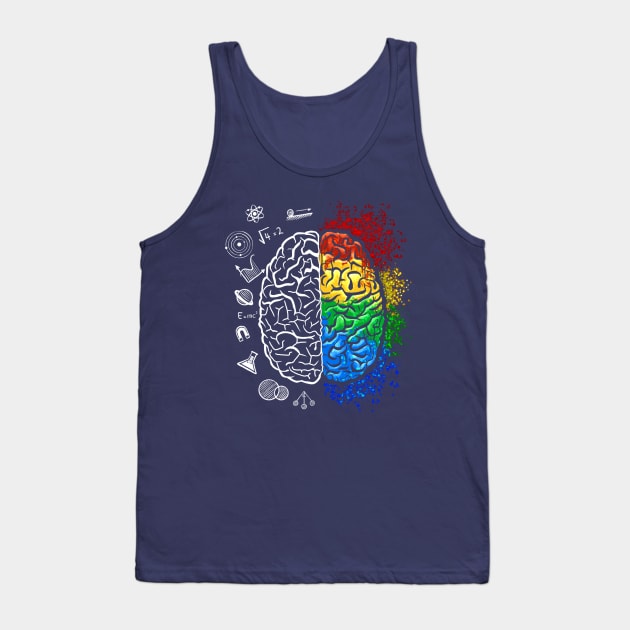 Colorful Brain Physics Math Teacher Science Geek Nerd Gift Tank Top by basselelkadi